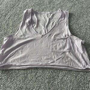 Aerie Light Purple V-Neck Crop Top